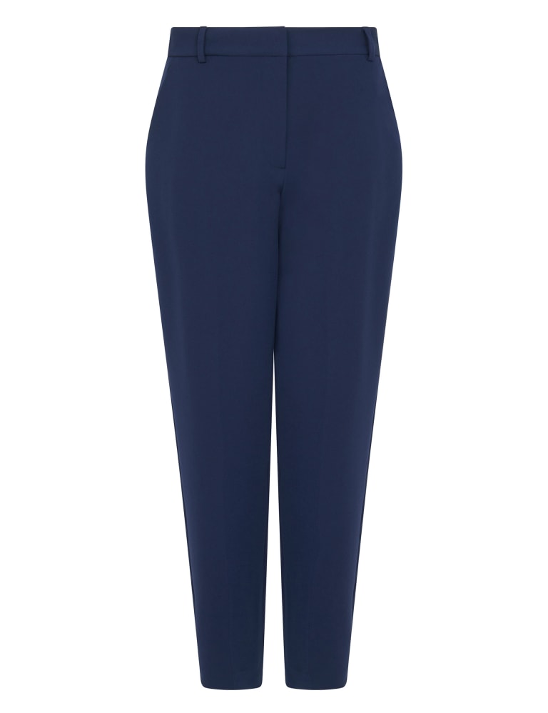 Navy blue ankle grazer trousers best sale