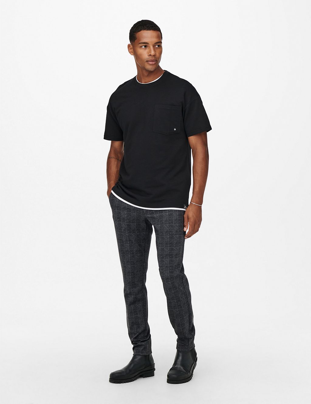 Tapered Fit Checked Trousers 3 of 6