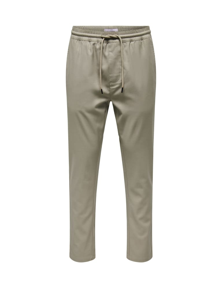 Tapered Fit Elasticated Waist Chinos