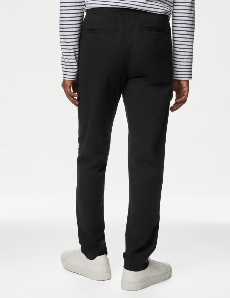 Slim fit elasticated waist trousers best sale