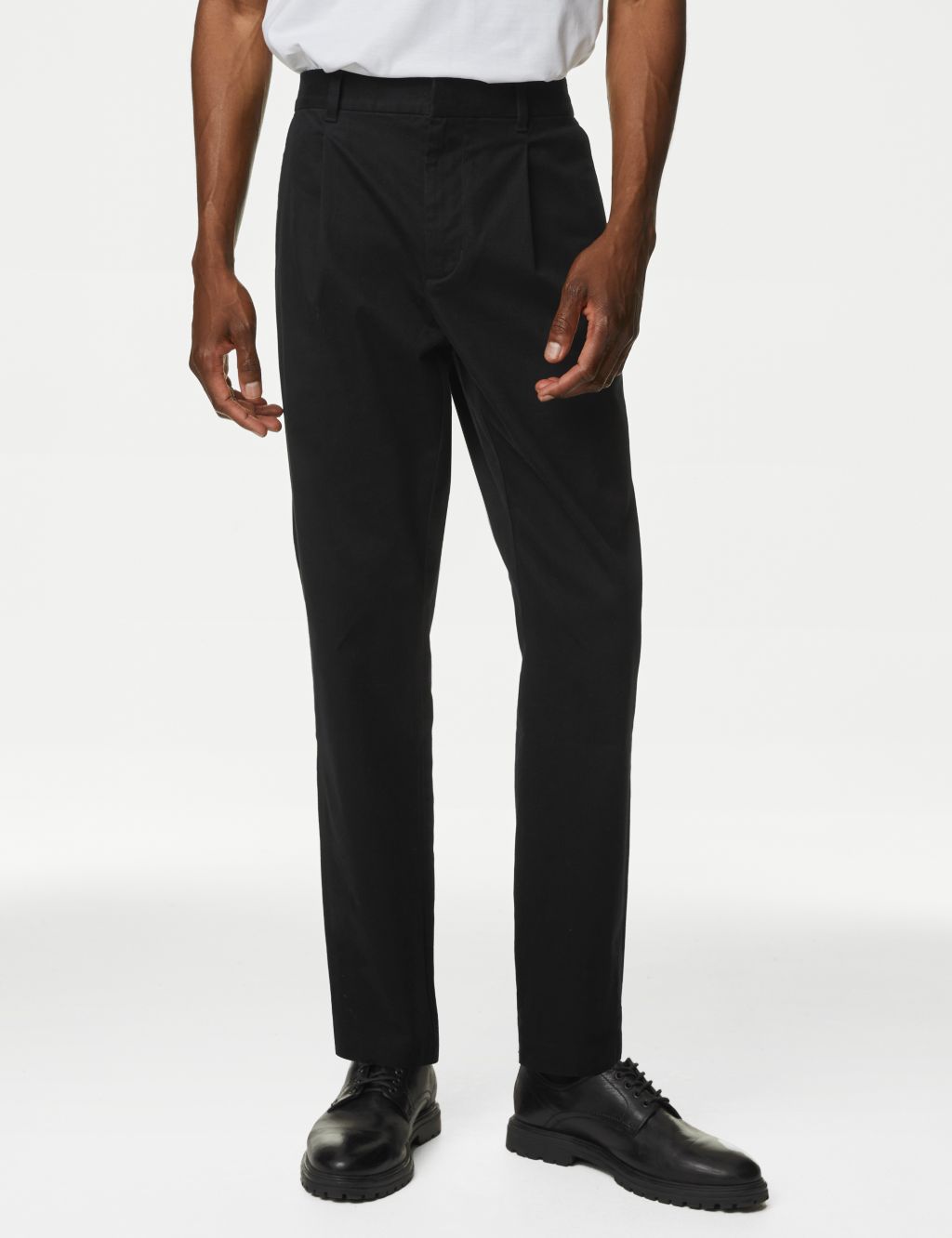 Tapered Fit Half-Elasticated Waist Chinos | Autograph | M&S