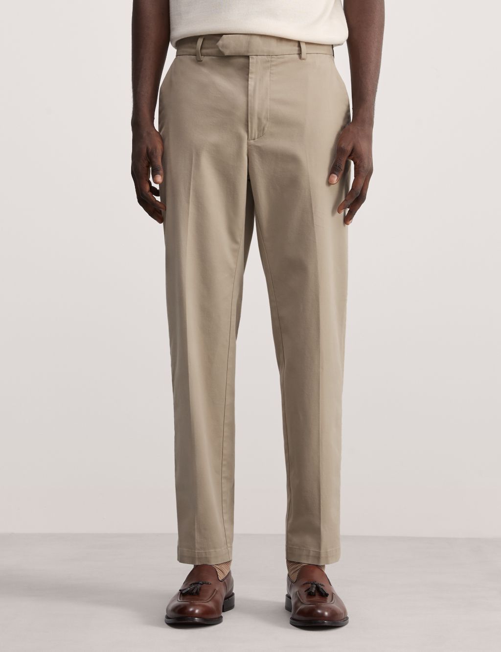 Tapered Fit Italian Flat Front Chinos 2 of 7