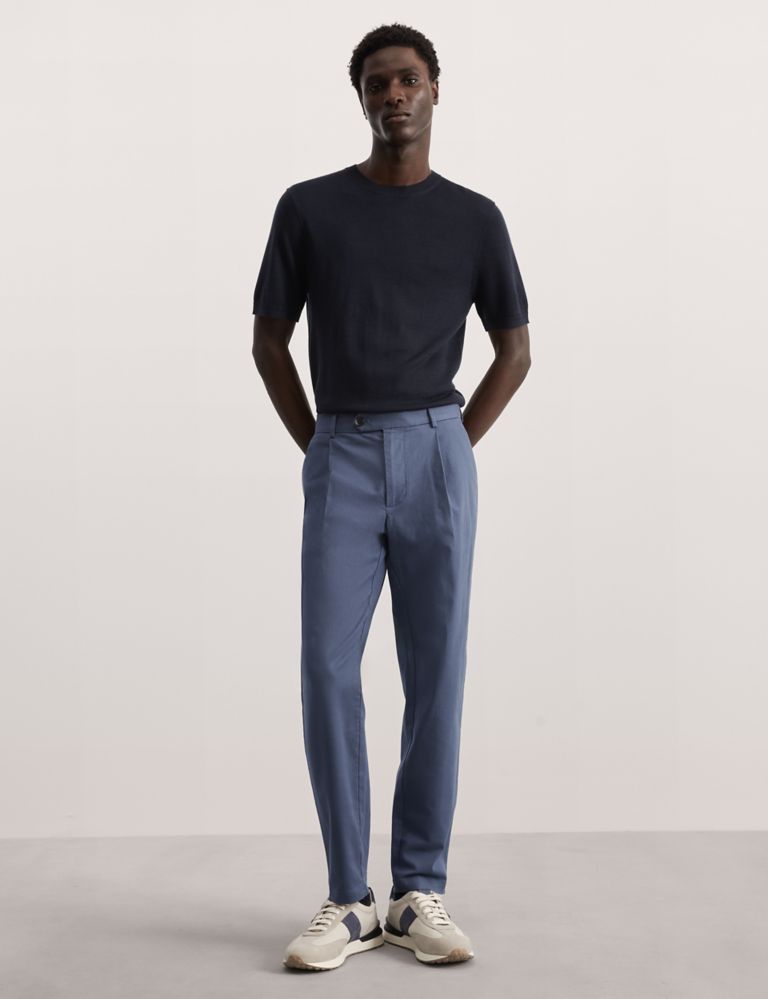 Tapered Fit Italian Single Pleat Chinos 1 of 7