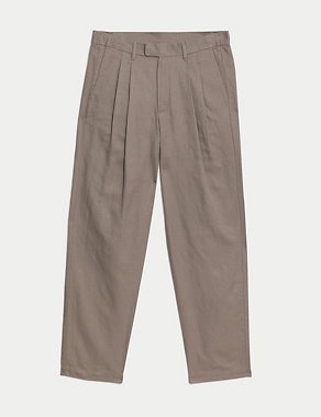 Tapered Fit Linen Blend Trousers Image 2 of 7