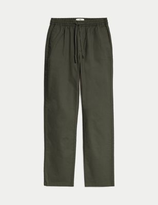 Tapered Fit Linen Blend Trousers Image 2 of 7
