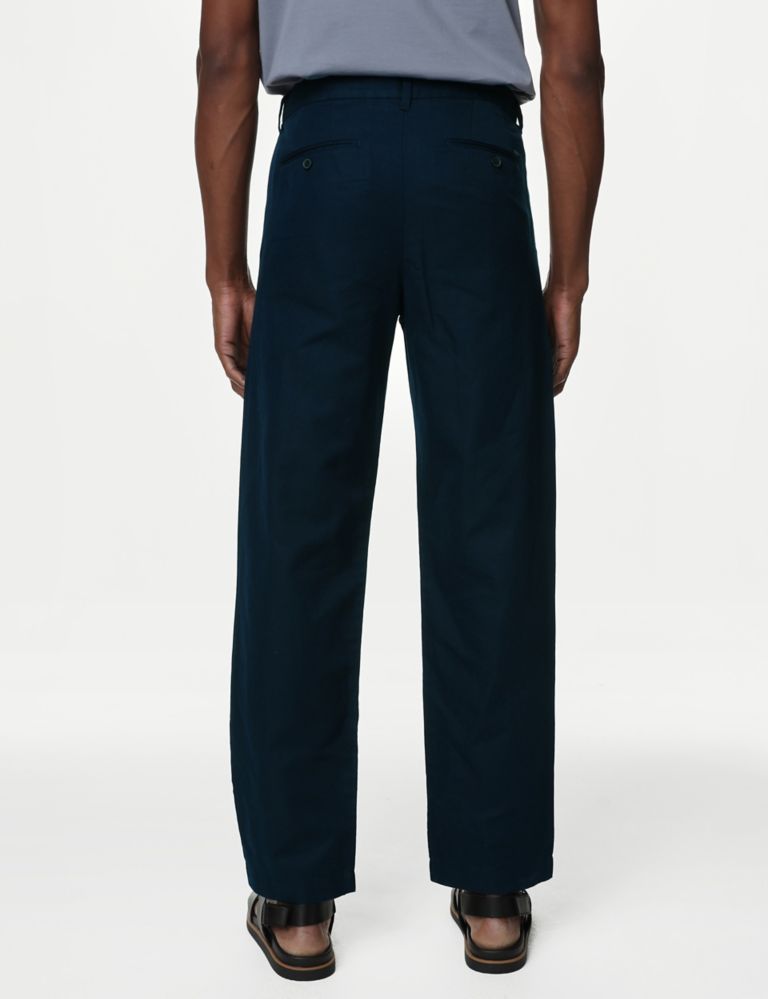 Tapered Fit Linen Blend Trousers 6 of 6