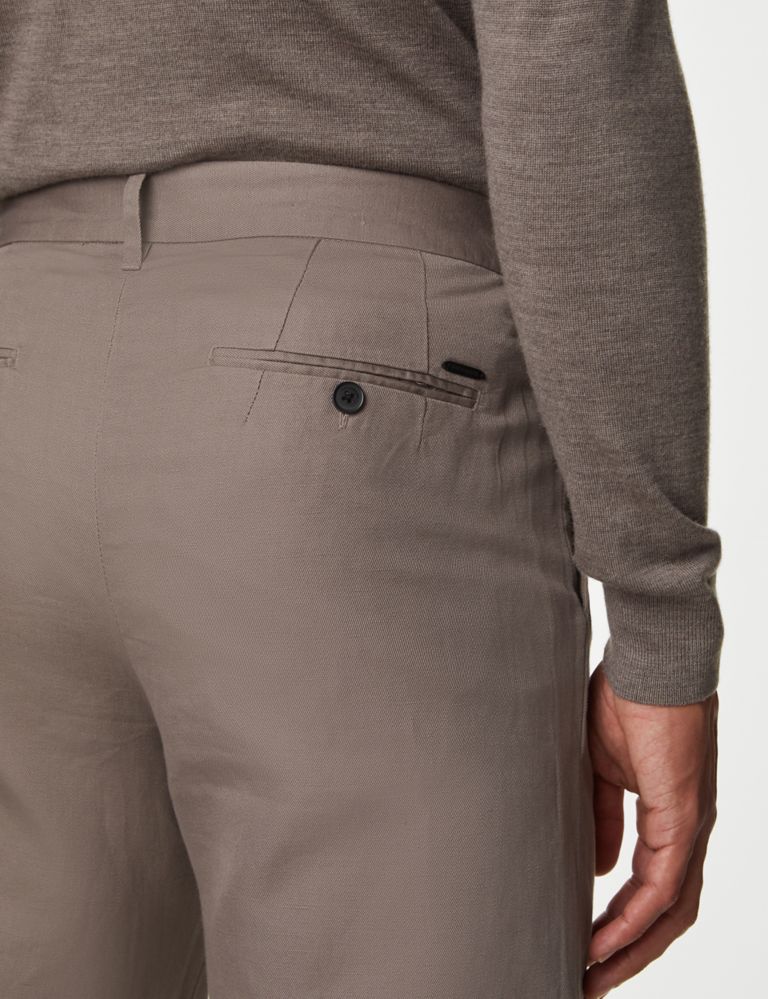 Tapered Fit Linen Blend Trousers 6 of 7