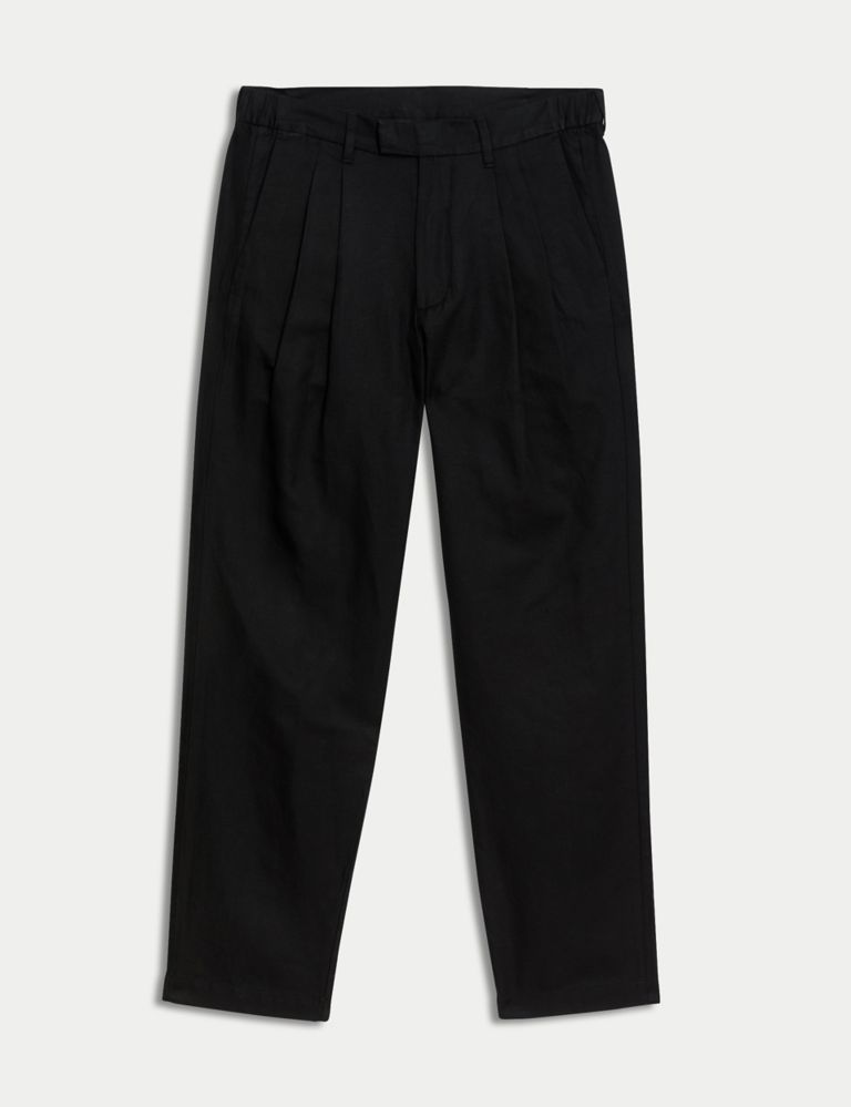 Tapered Fit Linen Blend Trousers 2 of 6