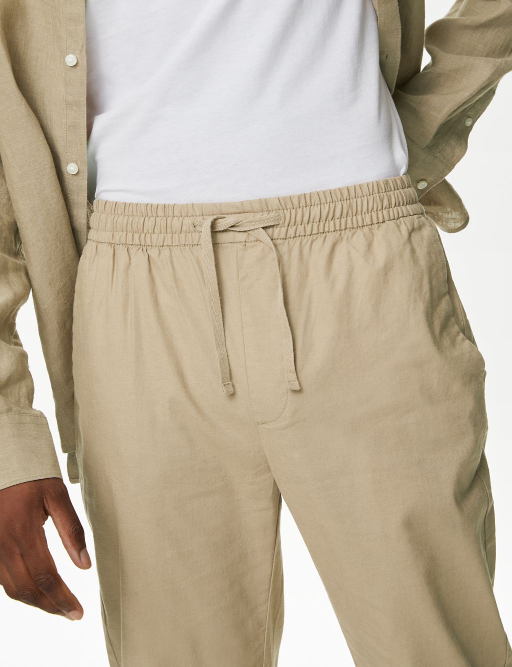 Tapered Fit Linen Blend Trousers 4 of 6