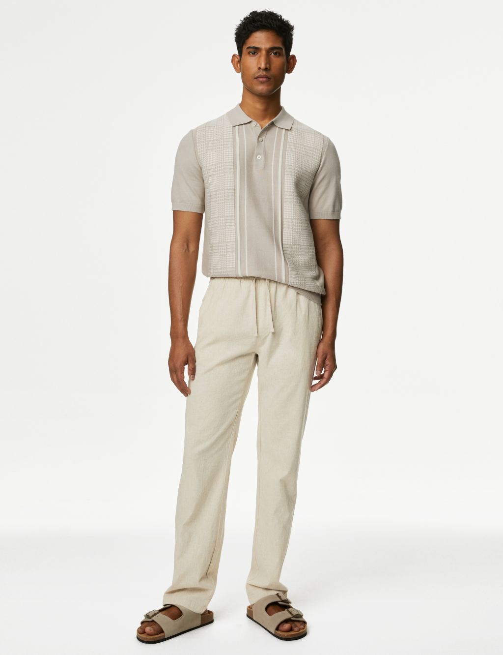 Tapered Fit Linen Blend Trousers 2 of 7