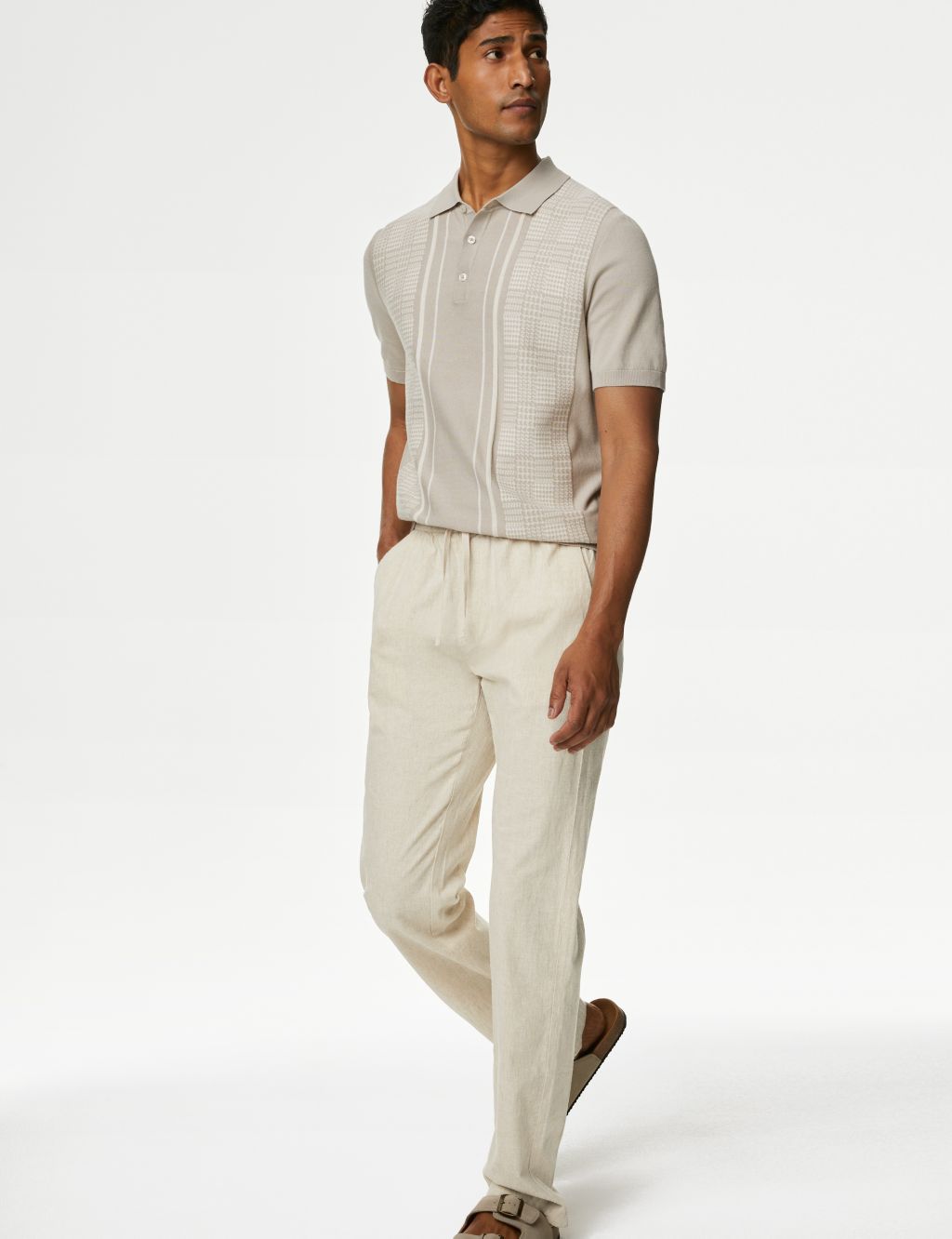 Tapered Fit Linen Blend Trousers 7 of 7