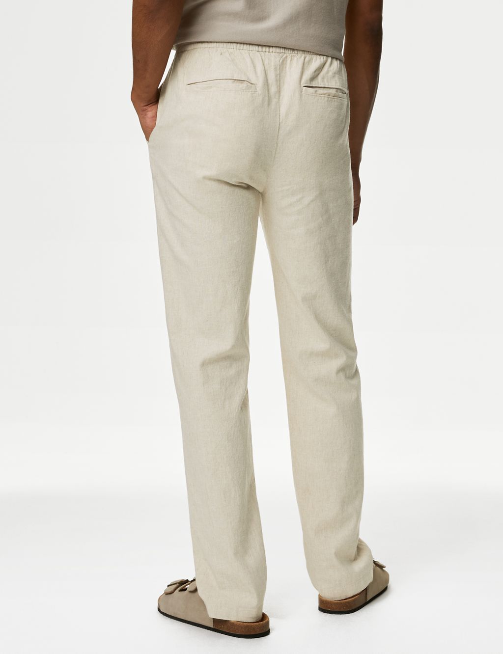 Tapered Fit Linen Blend Trousers 6 of 6