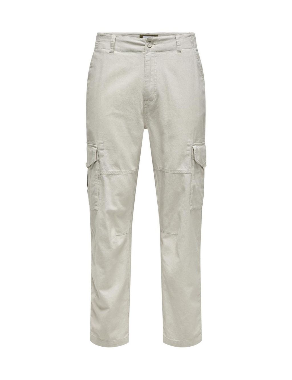 Tapered Fit Linen Rich Cargo Trousers 1 of 3