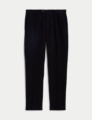 Tapered Fit Moleskin Flat Front Trousers | JAEGER | M&S