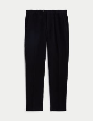 Tapered Fit Moleskin Flat Front Trousers JAEGER M&S