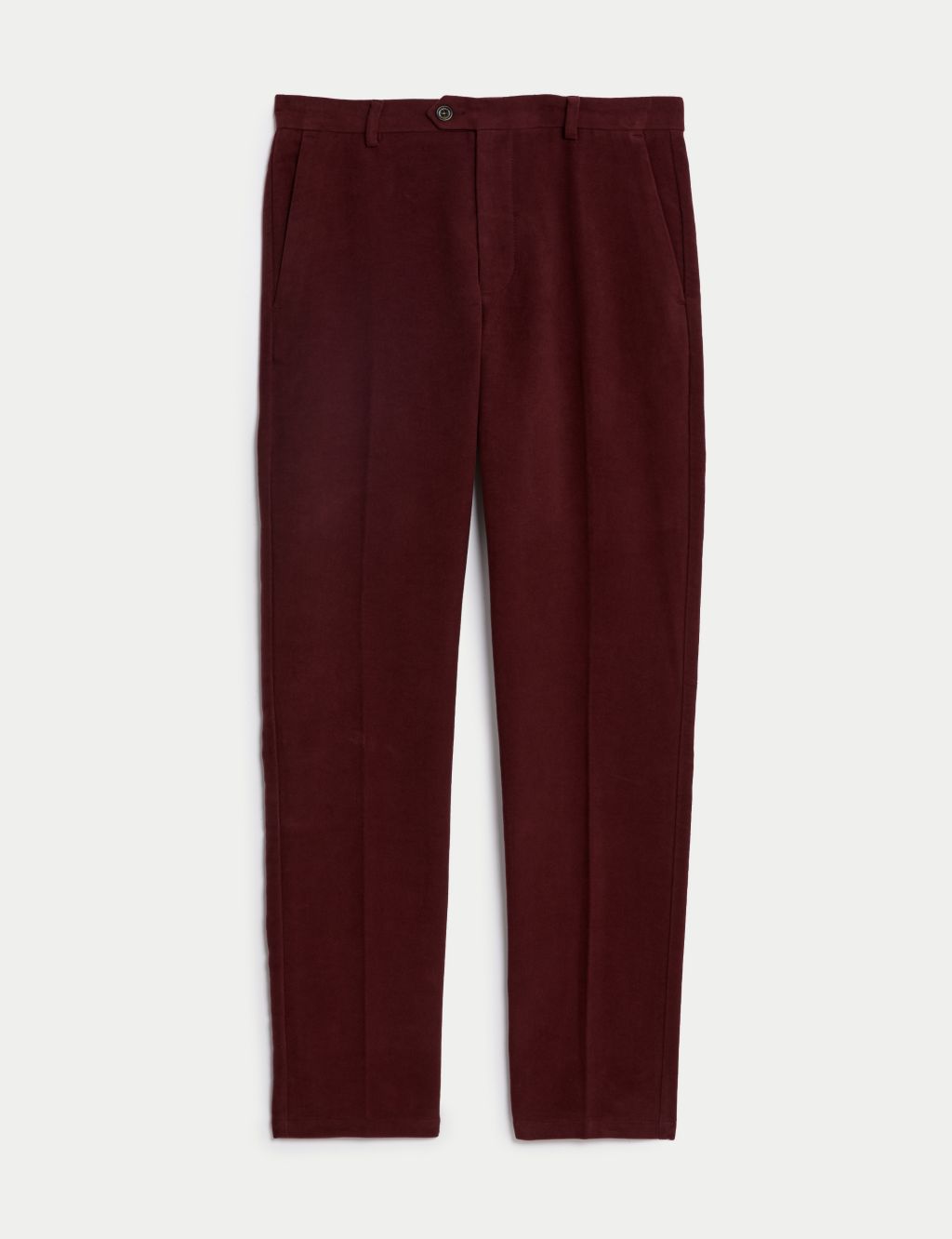 Tapered Fit Moleskin Flat Front Trousers 1 of 2