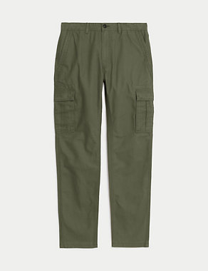 Tapered Fit Pure Cotton Cargo Trousers Image 2 of 5