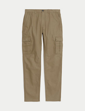 Tapered Fit Pure Cotton Cargo Trousers Image 2 of 4