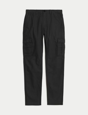 Tapered Fit Pure Cotton Cargo Trousers Image 2 of 5
