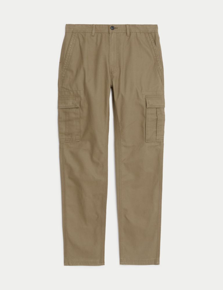 Tapered Fit Pure Cotton Cargo Trousers 2 of 5