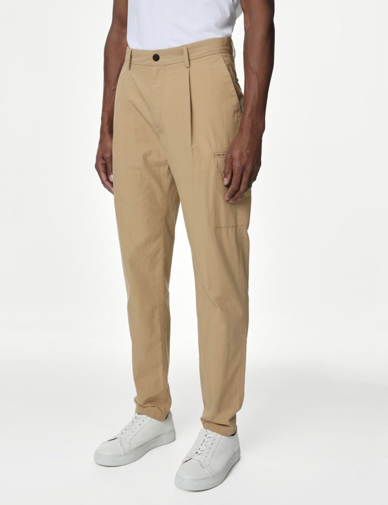 Tapered Fit Pure Cotton Cargo Trousers 4 of 7