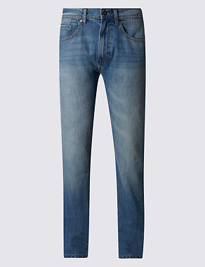 Tapered Fit Pure Cotton Jeans Image 2 of 3