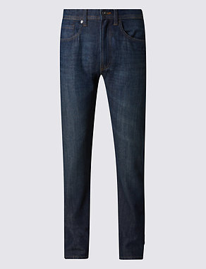 Tapered Fit Pure Cotton Jeans Image 2 of 3