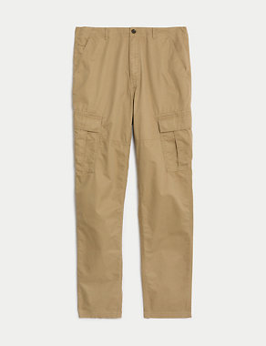 Tapered Fit Pure Cotton Lightweight Cargo Trousers Image 2 of 8