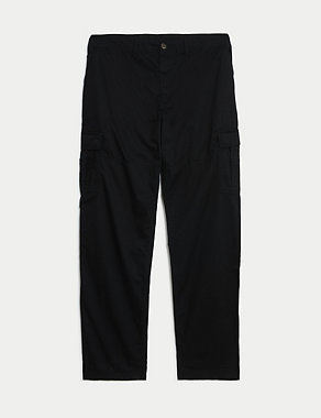 Tapered Fit Pure Cotton Lightweight Cargo Trousers Image 2 of 6