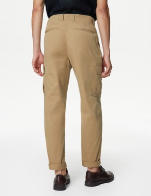 Tapered Fit Pure Cotton Lightweight Cargo Trousers, M&S Collection