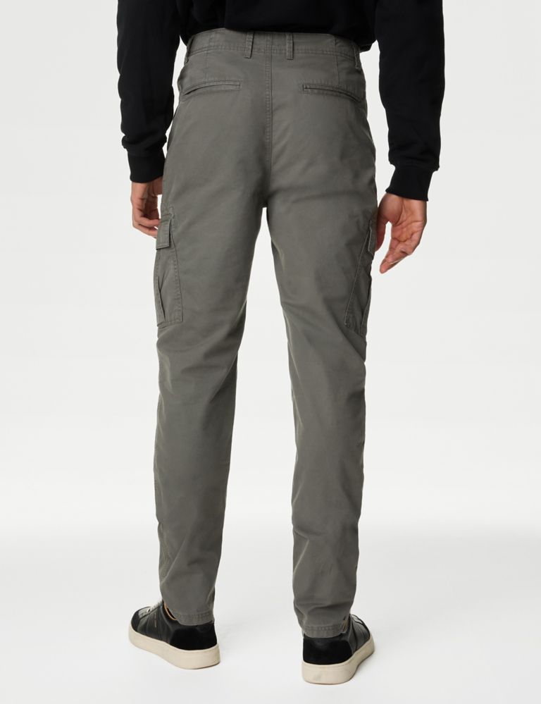 Tapered Fit Pure Cotton Lightweight Cargo Trousers 6 of 6
