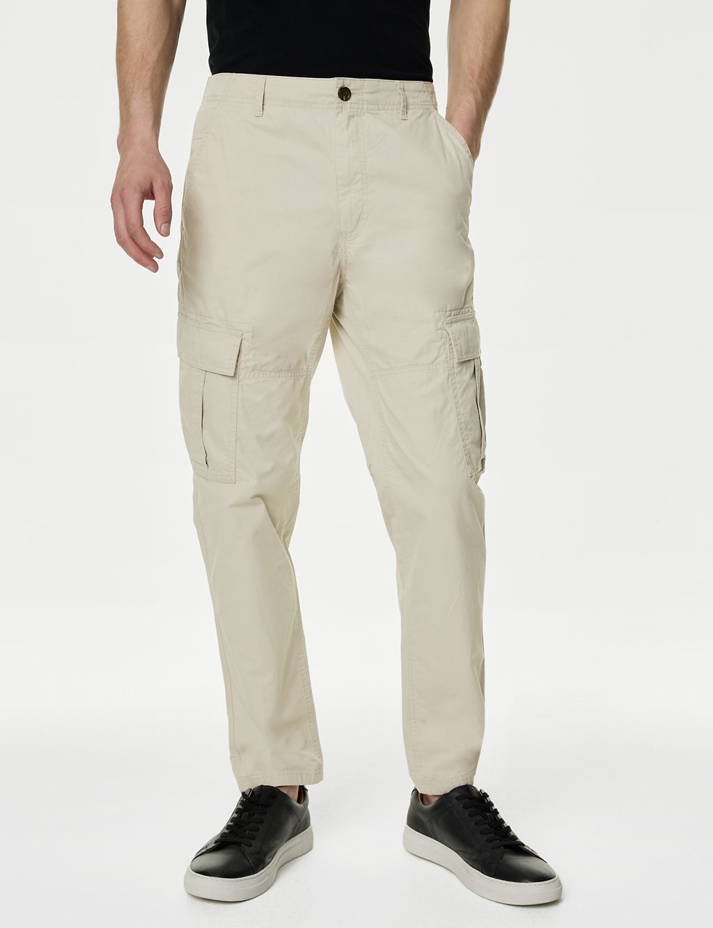 Tapered Fit Pure Cotton Lightweight Cargo Trousers 3 of 6