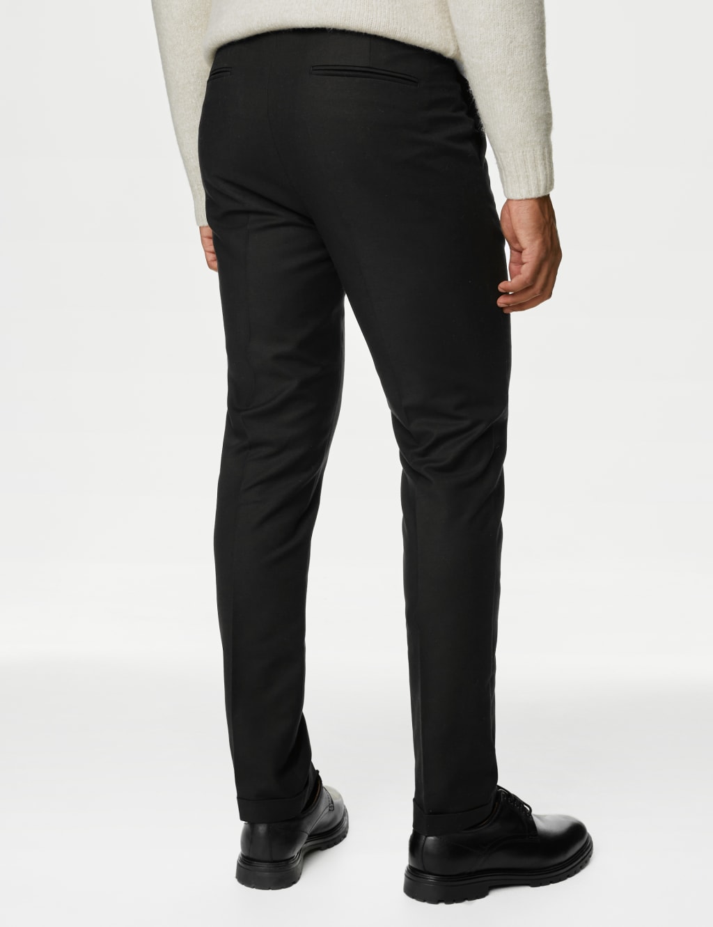 Mens skinny stretch smart trousers outlet
