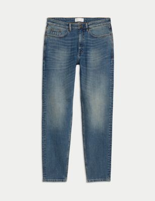 Tapered Fit Vintage Wash Stretch Jeans Image 2 of 5