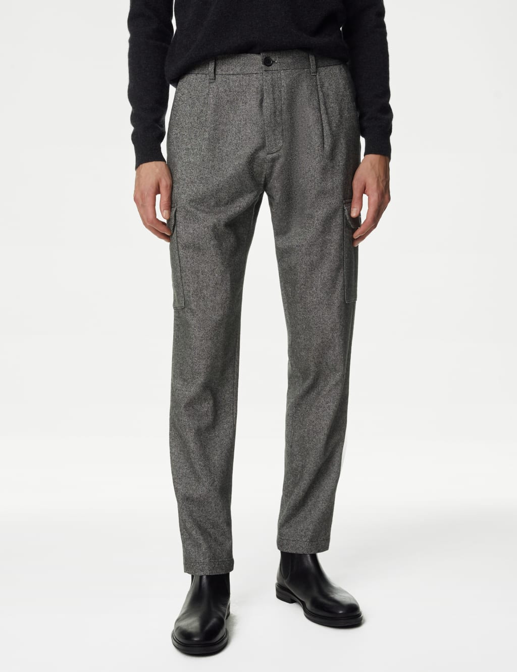 Tapered new arrivals wool trousers