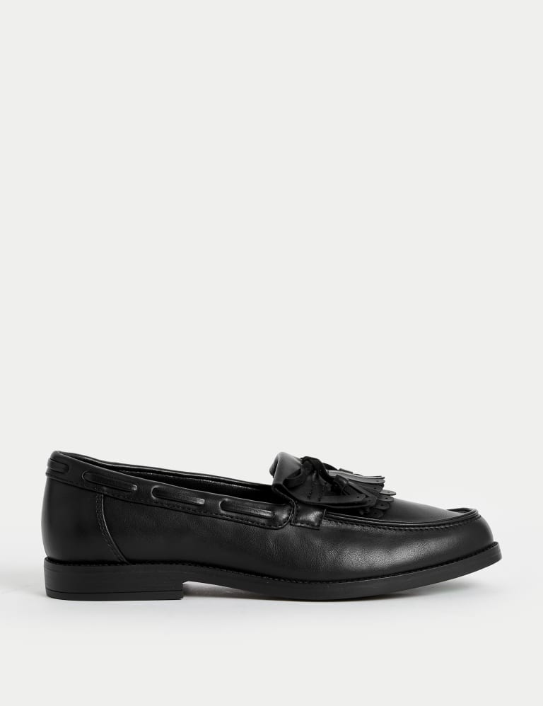 Tassel Bow Flat Loafers M S Collection M S