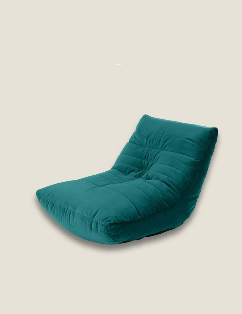 Teal Velvet Beanbag Chair 1 of 1