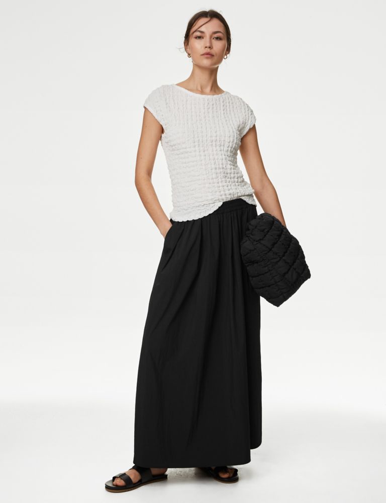 Technical Fabric Maxi A-Line Skirt 1 of 6
