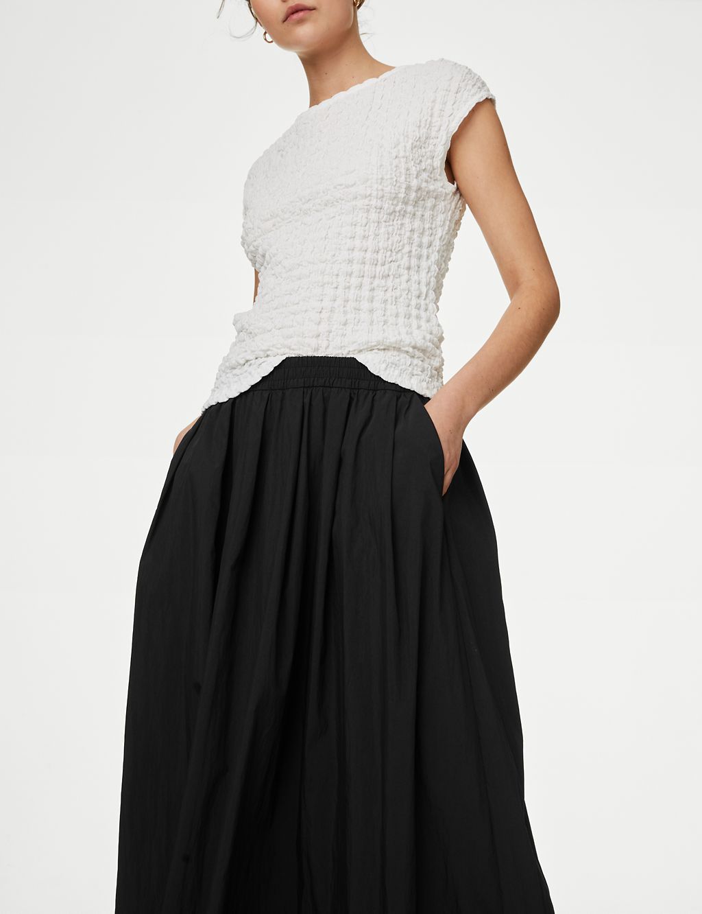 Technical Fabric Maxi A-Line Skirt 2 of 6