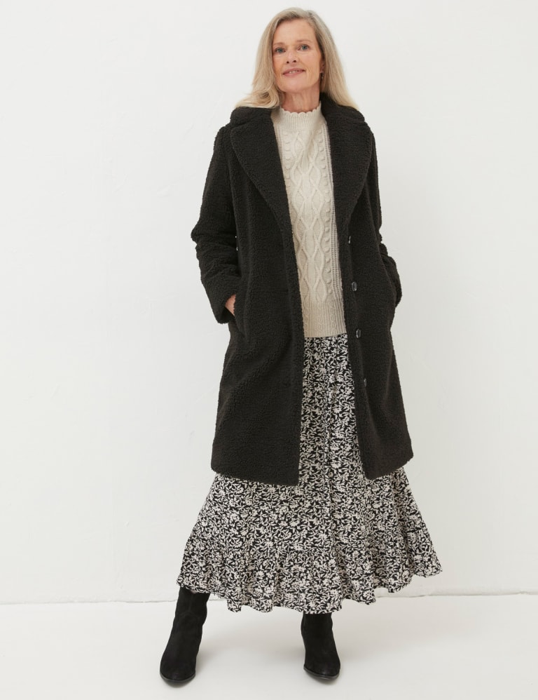 Teddy Collared Longline Coat FatFace M S