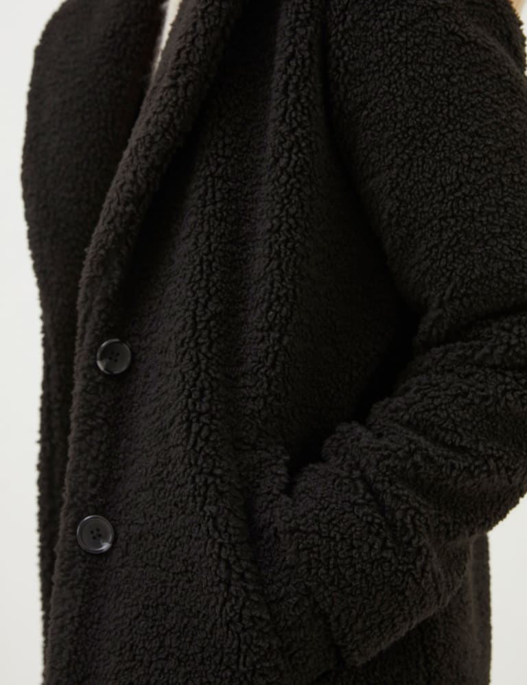 Black teddy longline coat new arrivals