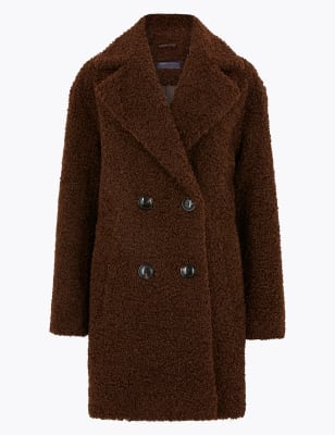 Teddy Double Breasted Coat M S Collection M S