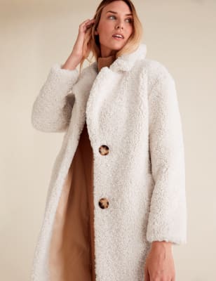 Womens longline store teddy coat