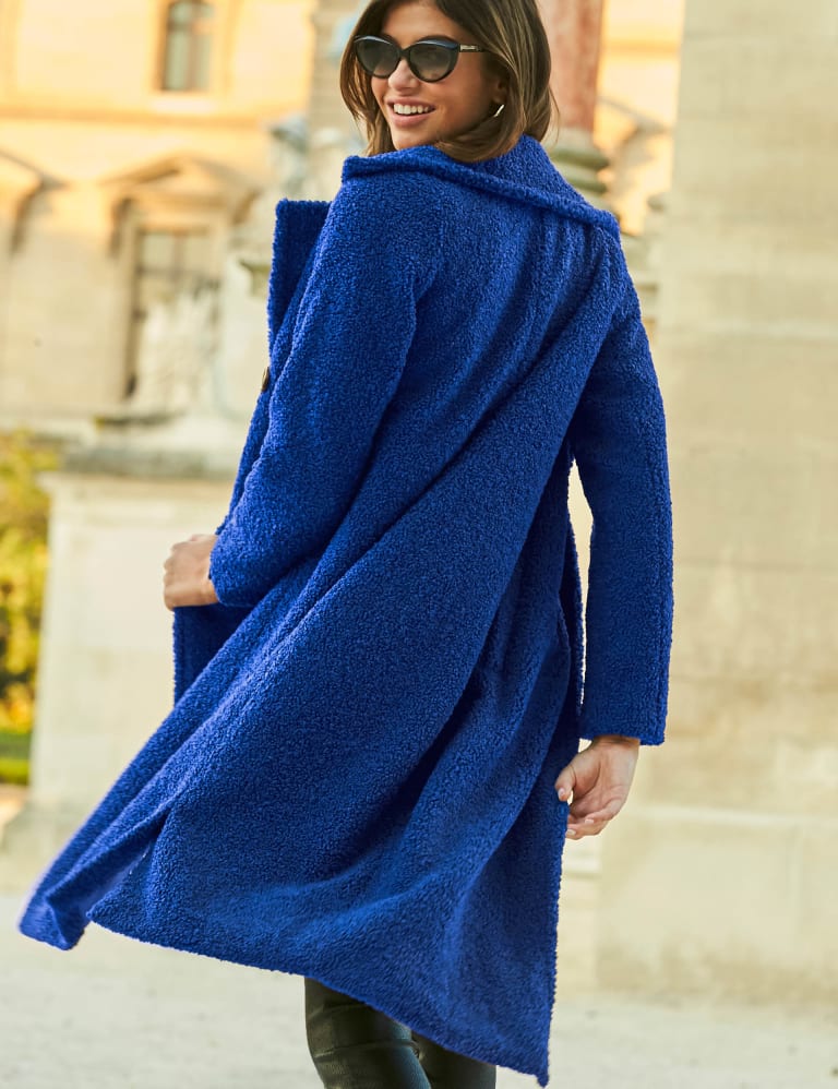 Slim fit teddy coat clearance