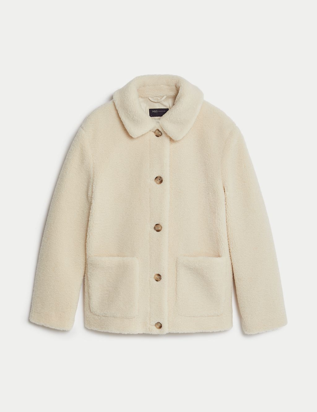Teddy Textured Collared Jacket | M&S Collection | M&S