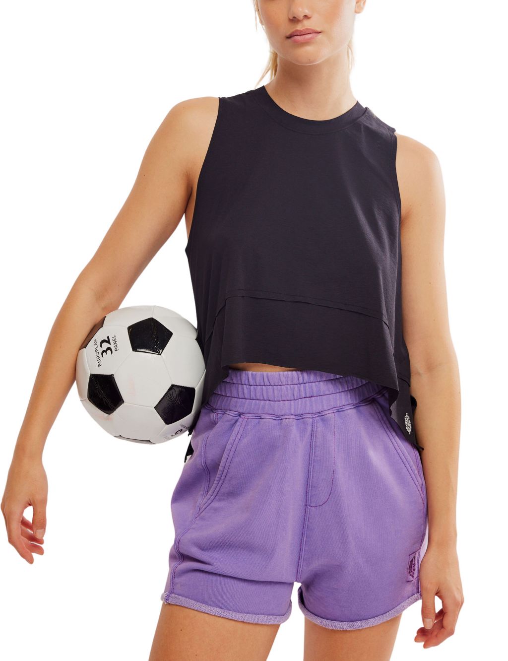 Tempo Crew Neck Relaxed Crop Vest Top 2 of 6