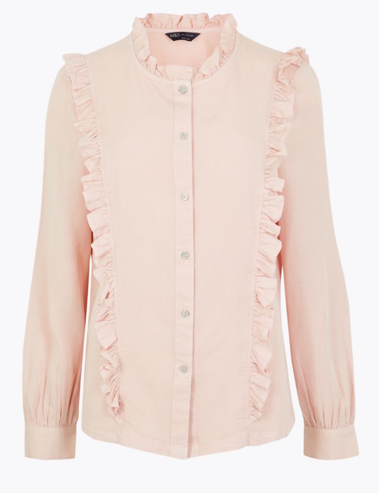 Buy Tencel ™ Ruffle Detail Blouse | M&S Collection | M&S