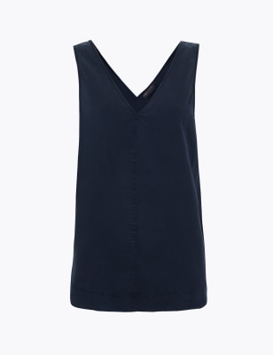 Tencel ™ V-Neck Vest Top, M&S Collection