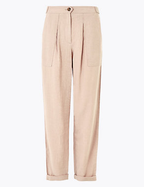 Tencel™ Cargo Straight Ankle Grazer Trousers Image 2 of 7