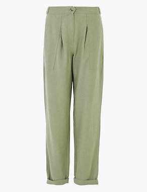 Tencel™ Cargo Straight Ankle Grazer Trousers Image 2 of 6